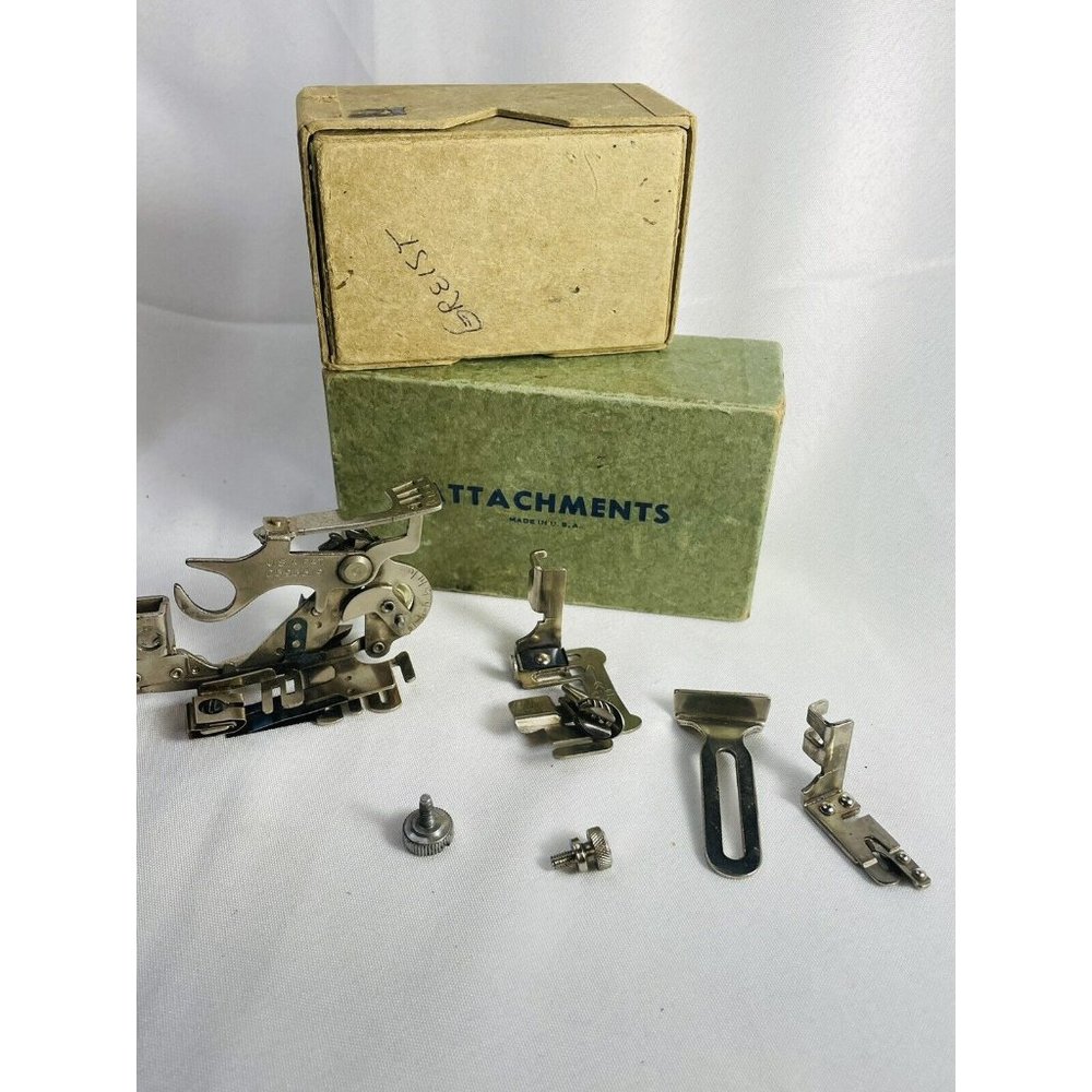 Greist Sewing Machine Attachments Hammer Foot, Binder, Thumb Screws… Vintage